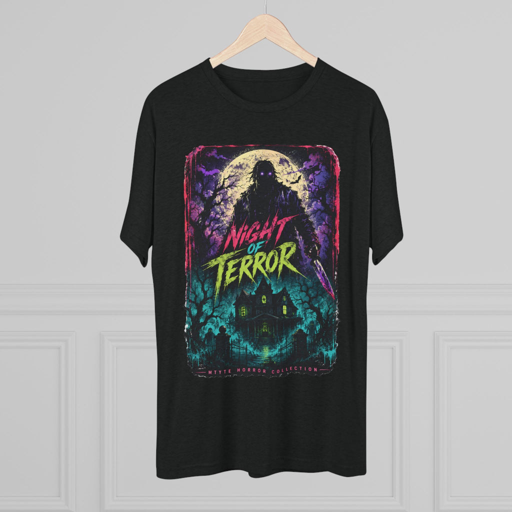 Night of Terror Horror T‑Shirt — Retro Haunted House Graphic Tee