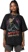 Horror Collection Tee — MTYTE Skull & Haunted House Graphic T-Shirt