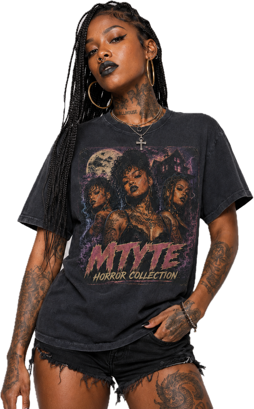 Vintage Horror Crewneck Tee — "Mtyte Horror Collection" Retro Graphic T-Shirt