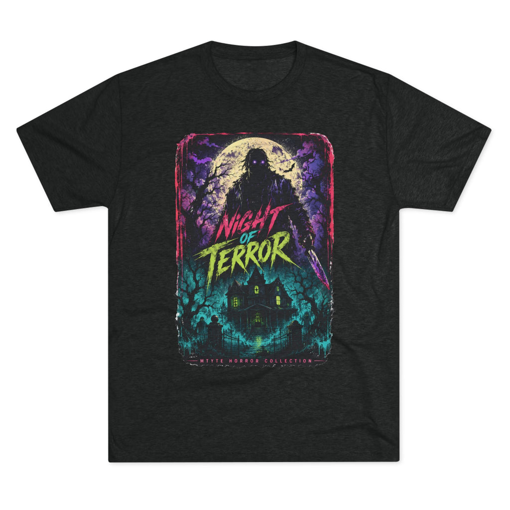 Night of Terror Horror T‑Shirt — Retro Haunted House Graphic Tee