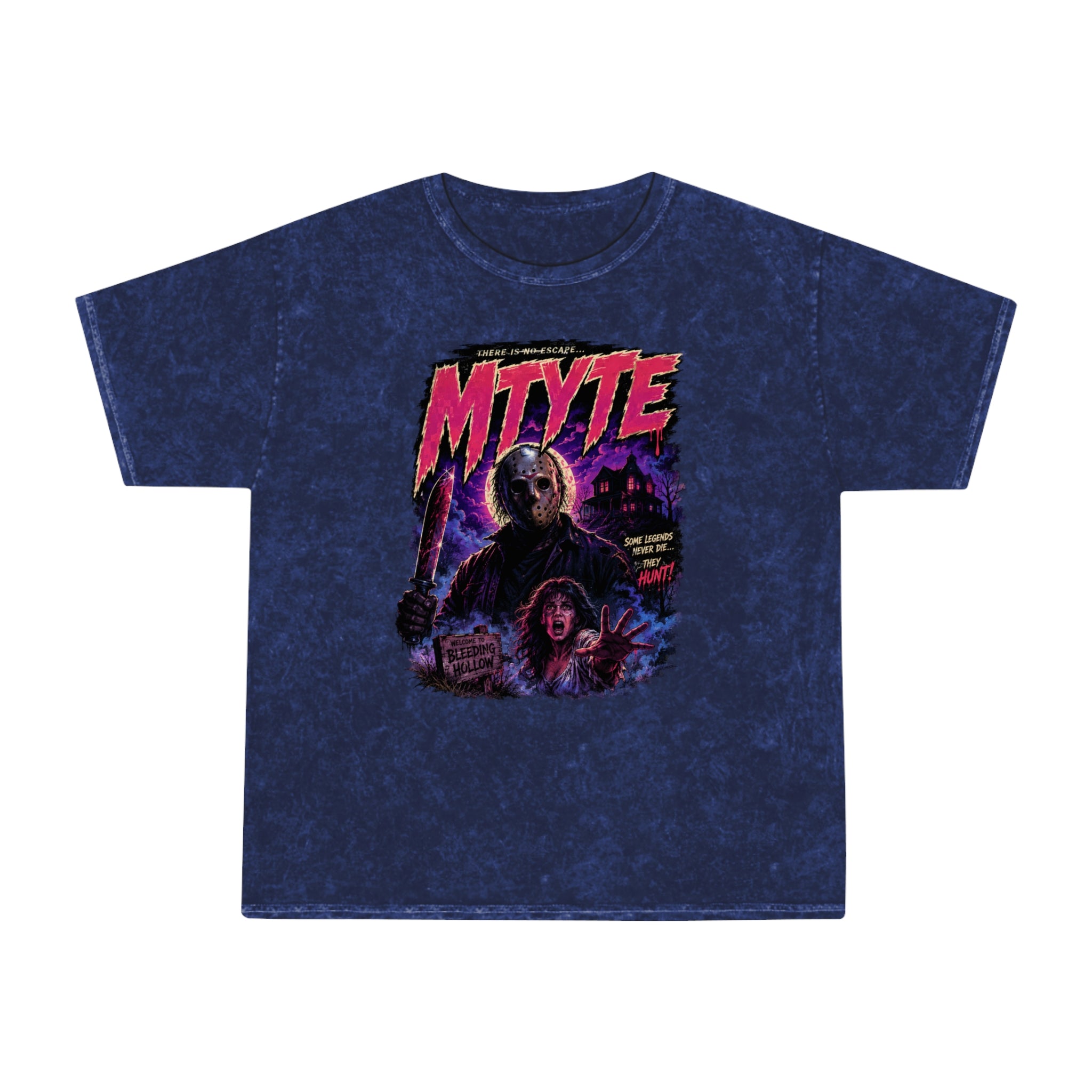 Horror Retro Tee — 'MTYTE' Vintage Slasher Graphic Mineral-Wash T-Shirt