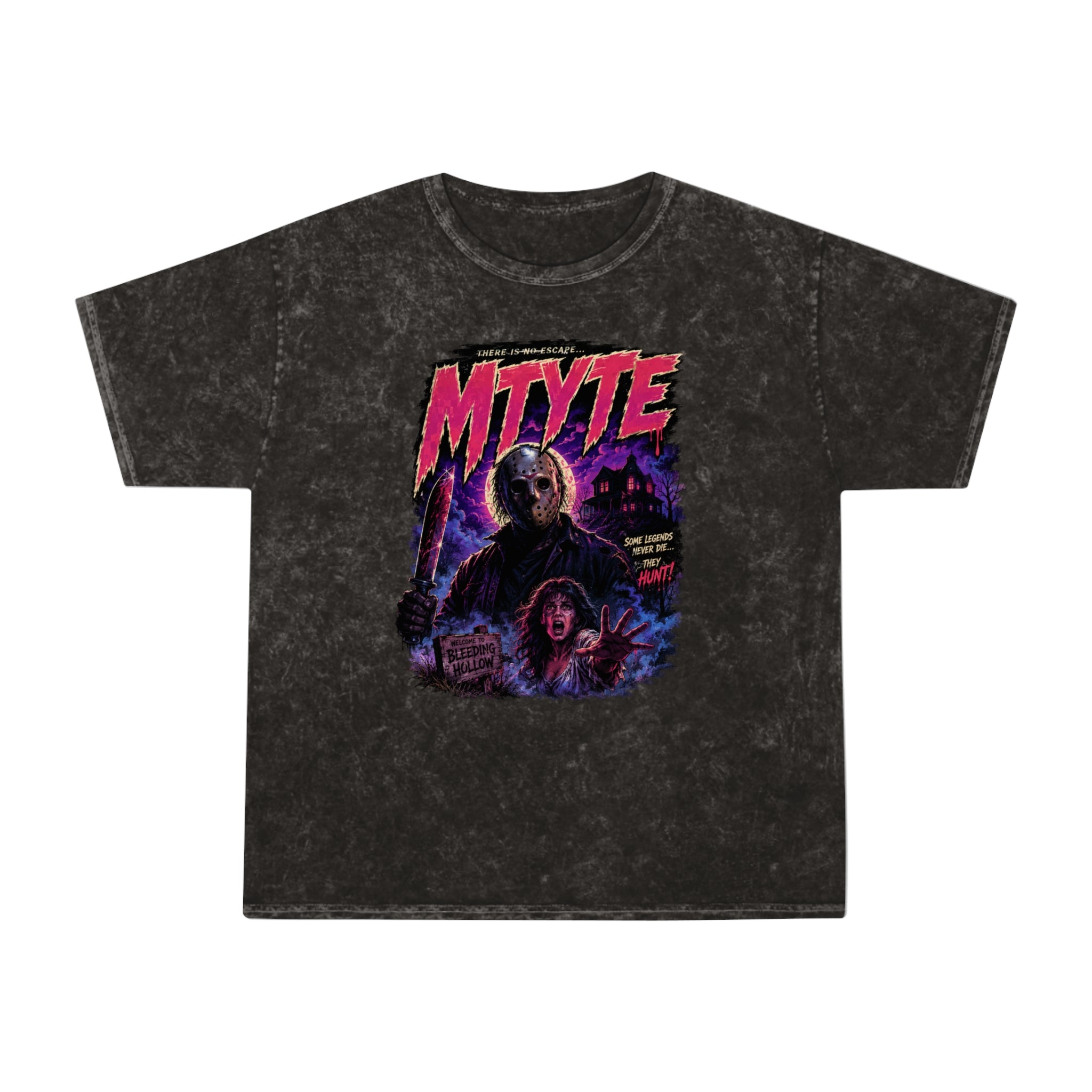 Horror Retro Tee — 'MTYTE' Vintage Slasher Graphic Mineral-Wash T-Shirt
